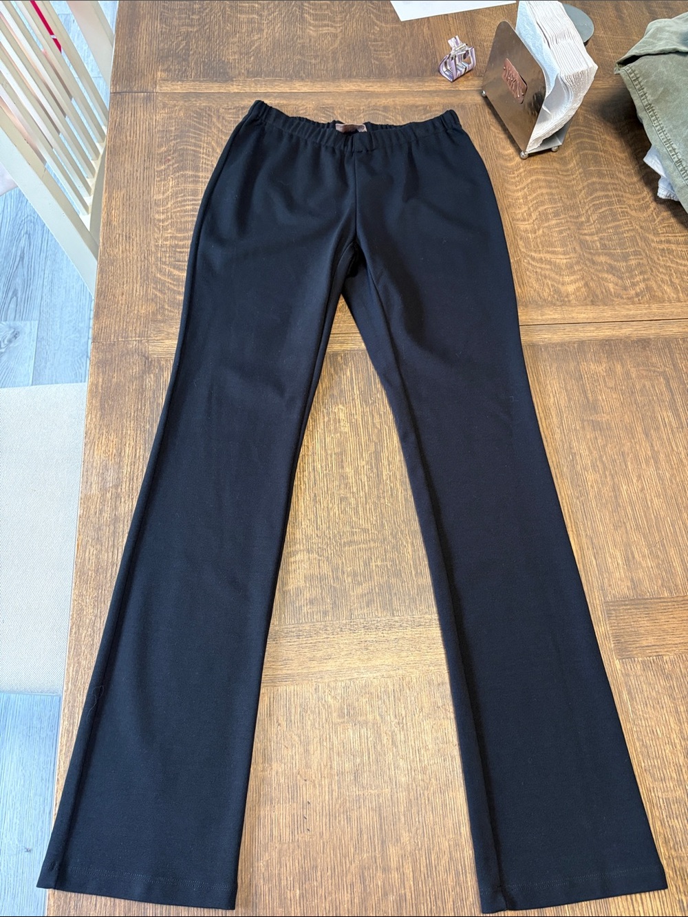 Women's Black Straight-Leg Pull-On Pants